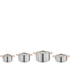 Spring GOURMET Topf-Set 4-tlg., Edelstahl, Innenskalierung, backofengeeignet, Ø 16/20/24 cm + Bratentopf 20 cm.