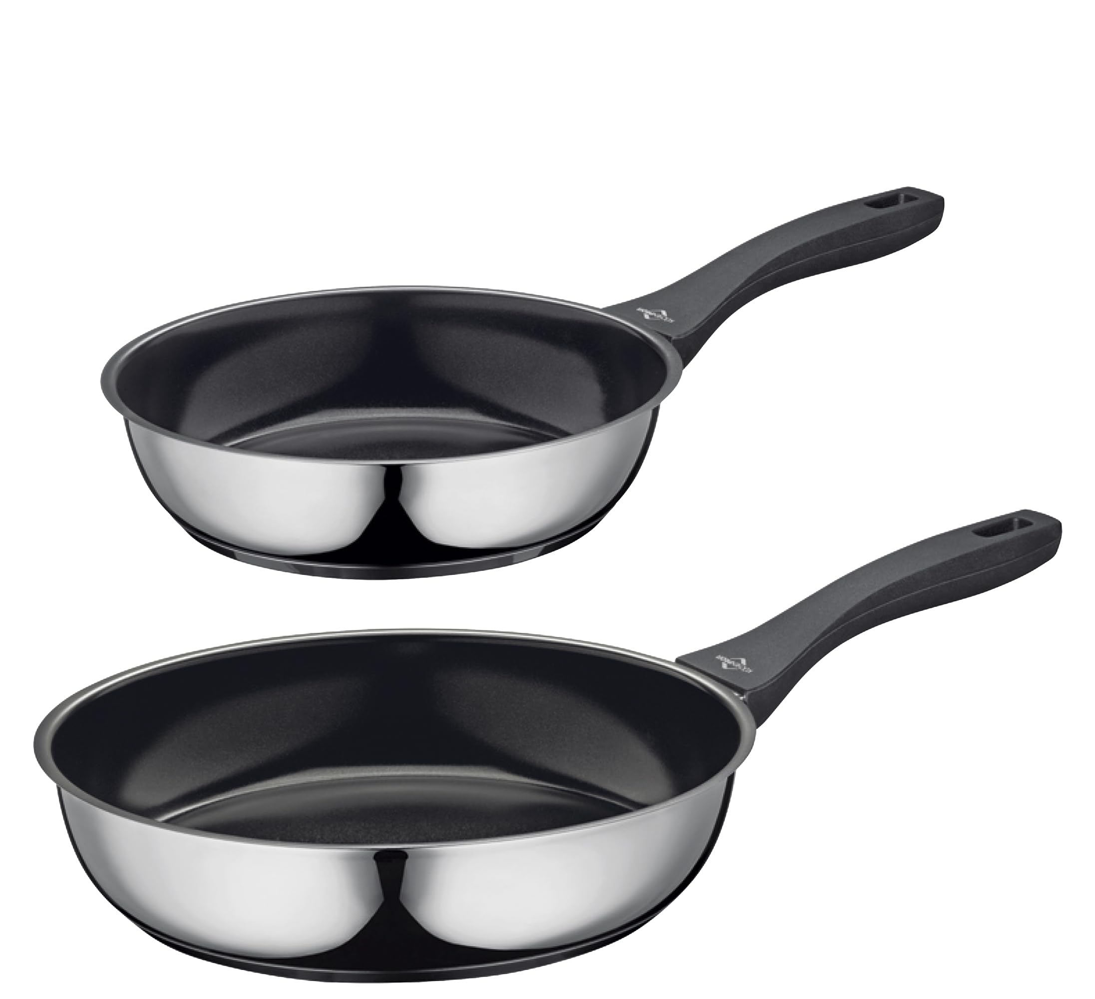 Küchenprofi COOK Pfannenset ROMA 24/28 cm, PFAS-frei, Antihaft, Edelstahl, Induktion, 180 °C backofenfest, hoher Rand.