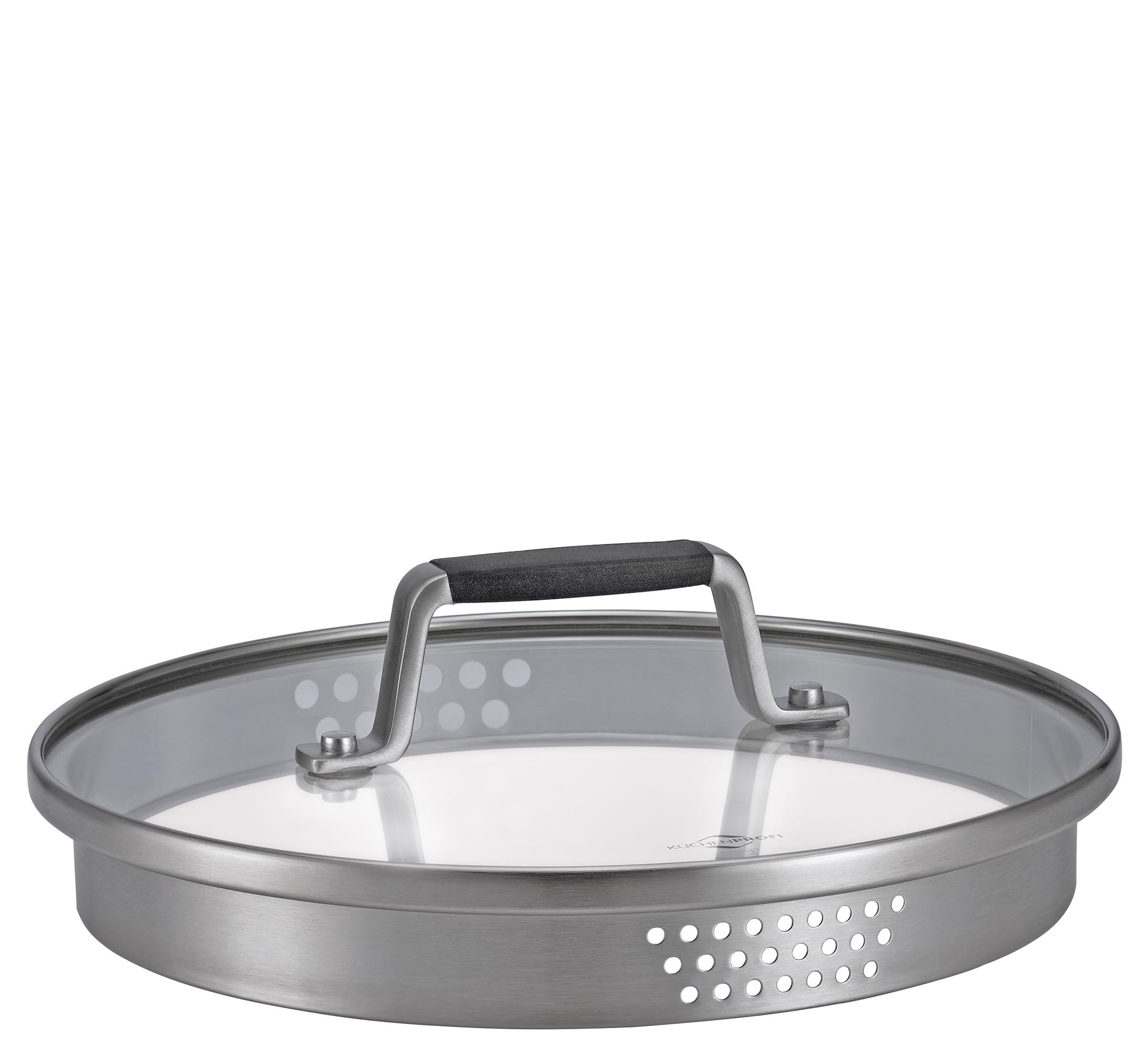 Küchenprofi COOK Topfset BOLOGNA 4-tlg., Edelstahl, Glasdeckel, Induktion, Ausgießer, Siebdeckel, Ø 16/20/24 cm + Bratentopf 20 cm.