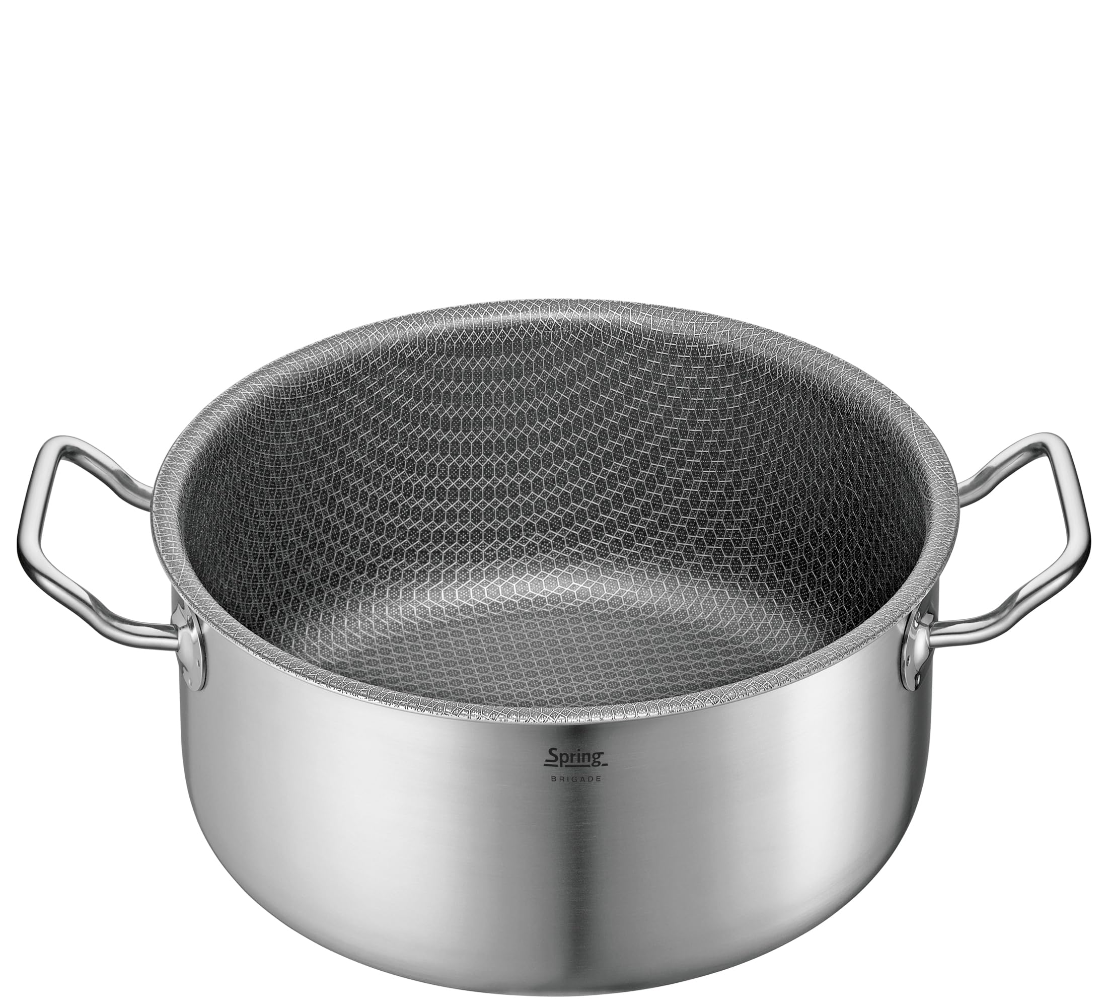 Spring BRIGADE PREMIUM Bratentopf 24 cm, 4,7 L, Edelstahl mit Aluminiumkern, robust, pflegeleicht, 5-Lagen-Material.